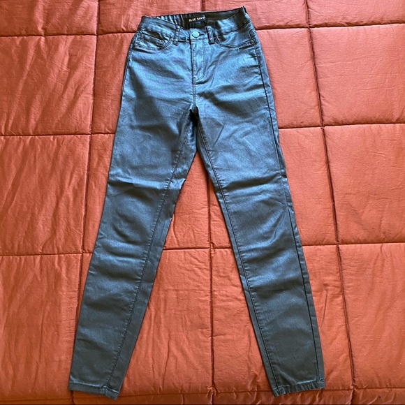 Blue Savvy Black Faux Leather Pants 